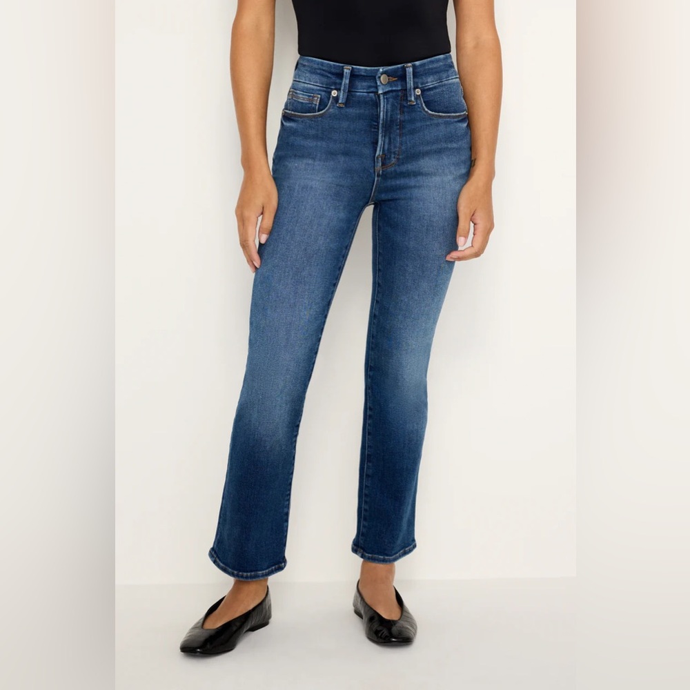 Good American Dark Blue Straight Leg Jeans